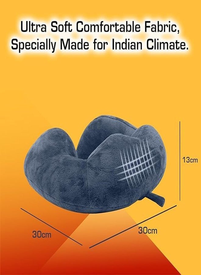ATEVON Premium Adjustable 360 Degree Support Neck Pillow for Airplane Travel - Grey Neck Support Pillow for Ultimate Comfort - Image 3